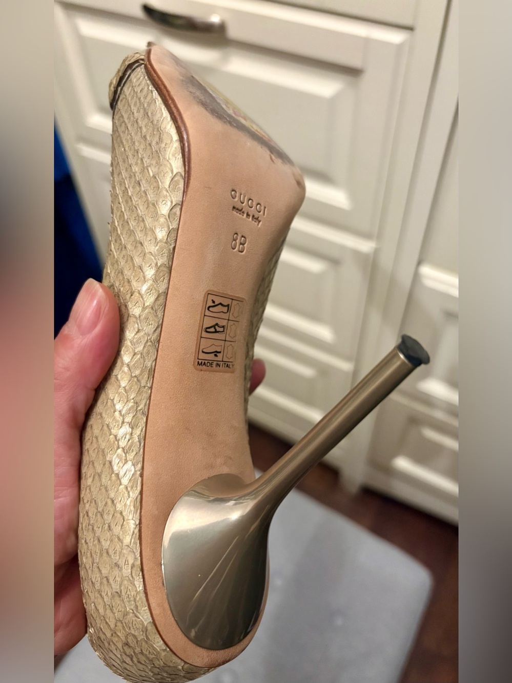 Elegant Beige Stiletto Heels - Picture 5 of 10